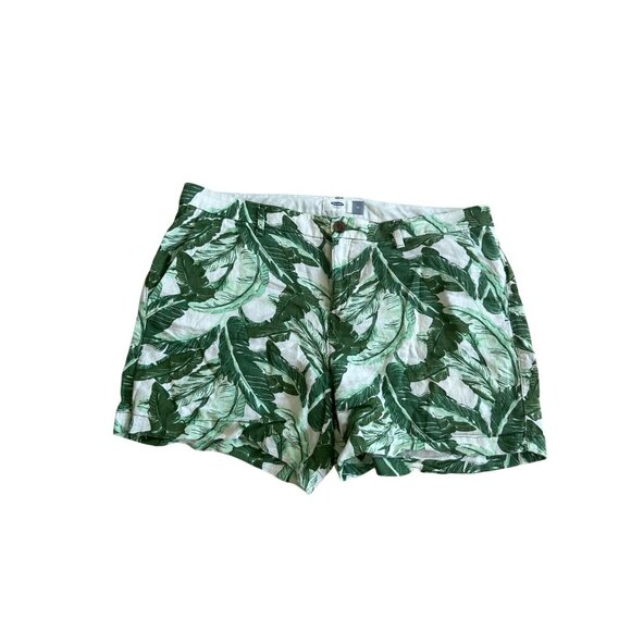OLD NAVY Tropical Palm Leaf Linen Blend Shorts Size 12 - Picture 6 of 6